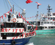 Samsun'da teknelerin coşkulu bayram seyri