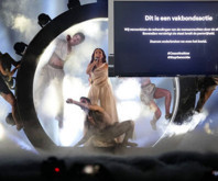 Eurovision yayını sırasında İsrail protestosu