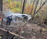 Mudurnu'da acı kaza: Otomobildeki 2 kişi yanarak öldü