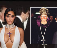 Kim Kardashian 212 bin dolara aldığı Lady Diana'nın kolyesiyle ilk kez poz verdi