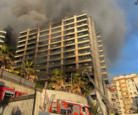 Antalya'da 9 katlı otel inşaatında yangın çıktı