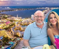 Sunucu Özlem Yıldız ve iş insanı Mete Vardar Cancun'un keyfini çıkarıyor