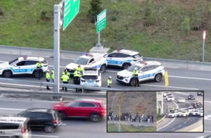 Motosikletli gruba film gibi polis takibi