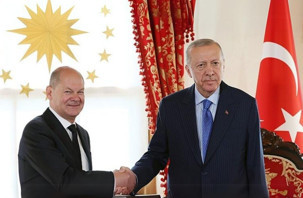 Cumhurbaşkanı Erdoğan, Scholz'u kabul etti