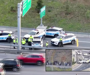 Motosikletli gruba film gibi polis takibi