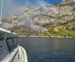 Sahile ulaşan alevlere TOMA'lı müdahale