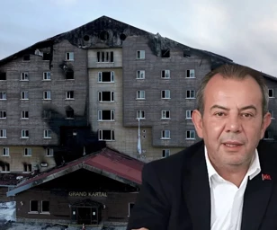 Bolu Belediye Başkanı Tanju Özcan, otel yangını soruşturmasında tutuklanan belediye personeli ile itfaiyecilere hizmet şeref belgesi verdi