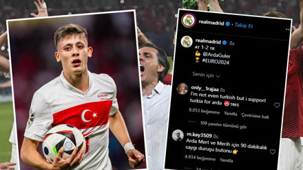 Real Madrid Türkiye - Avusturya maçında elde edilen başarının ardından yine Arda Güler'i paylaştı