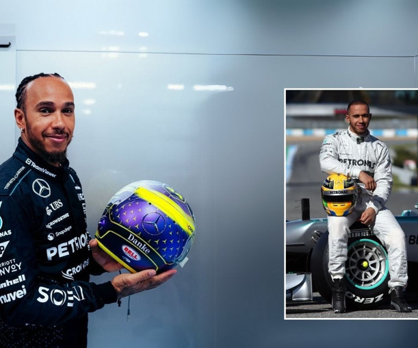 Lewis Hamilton, Mercedes'e veda edeceği Abu Dabi GP'de takacağı kaskı tanıttı