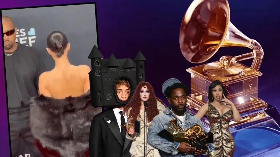 Grammy Ödülleri’nde Kanye West’in eşi Bianca Censori kırmızı halıya transparan bir elbiseyle çıkınca ödül töreninden daha fazla konuşuldu