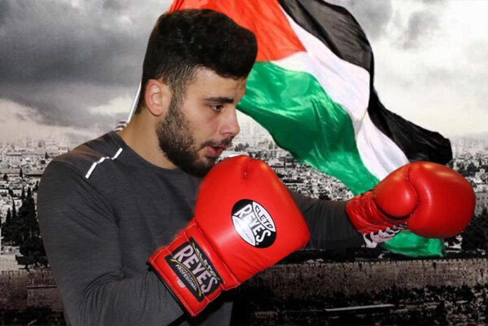 Milli boksör, İsrailli rakibini yenip Filistin'e destek mesajı verdi