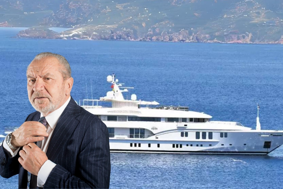 15 milyon dolarlık mega yat siyasi danışman Lord Alan Sugar'ın çıktı