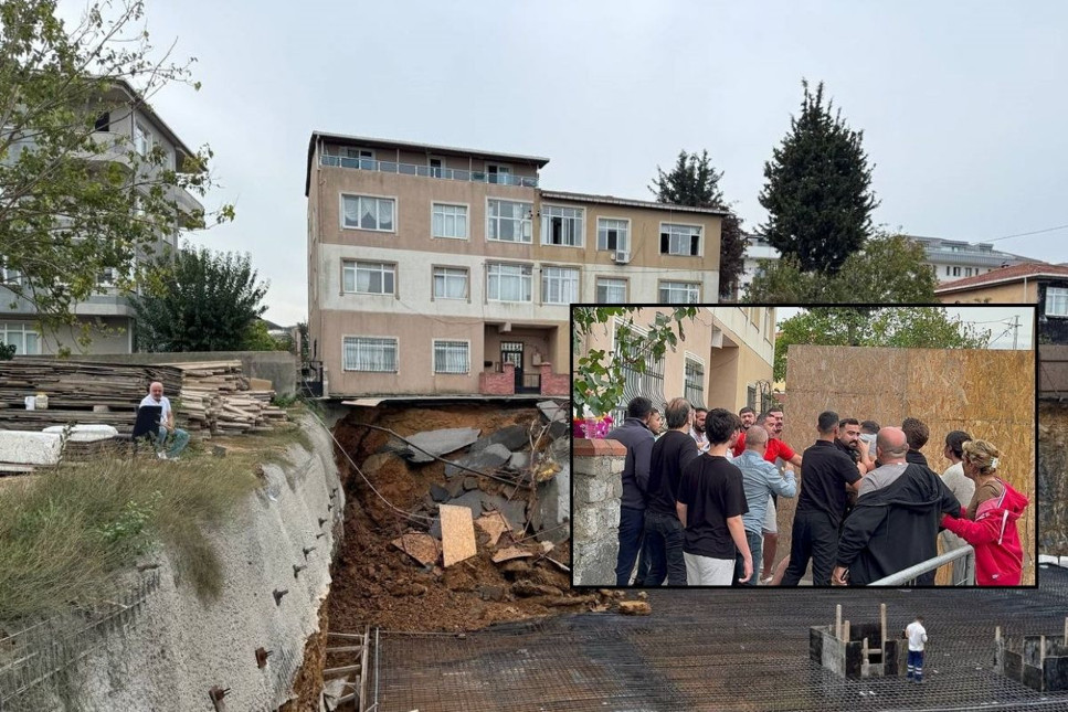 Üsküdar'da istinat duvarı çöken inşaatın çalışanları ile bina sakinleri arasında arbede