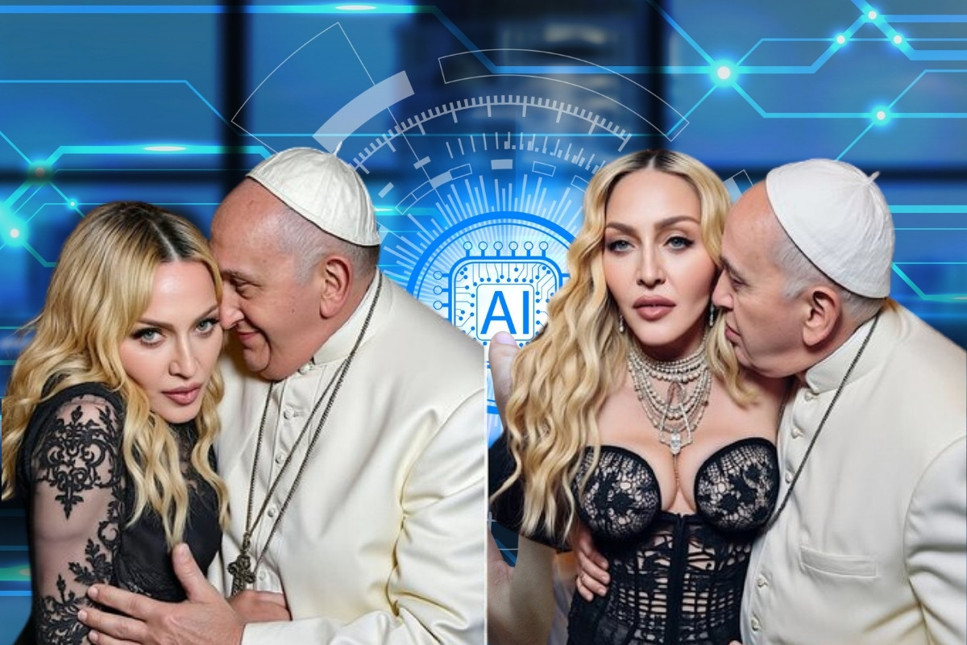 Dünyaca ünlü şarkıcı Madonna ve Papa'nın yapay zekalı sarılması gündem oldu