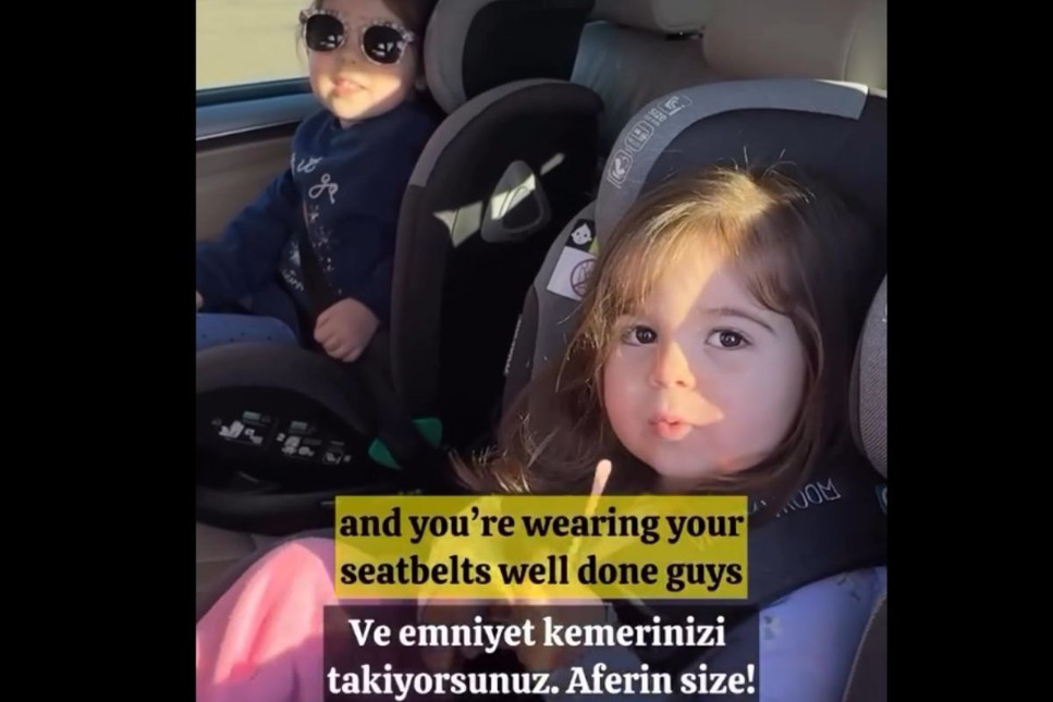 Trafik Başkanlığı'ndan minik fenomenler Sophia ve Ayla ile çocuk koltuğu mesajı