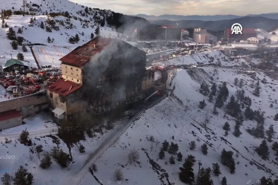 Kartalkaya'da facianın yaşandığı otel havadan görüntülendi