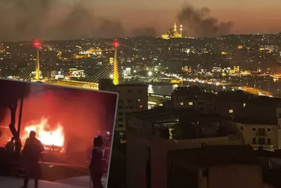 İstanbul Haliç'te iki teknede çıkan yangın korkuttu