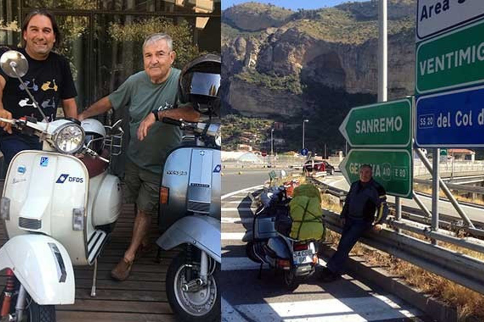 76 yaşındaki baba ve oğlu Vespa ile 2500 Km.’lik Avrupa turunda