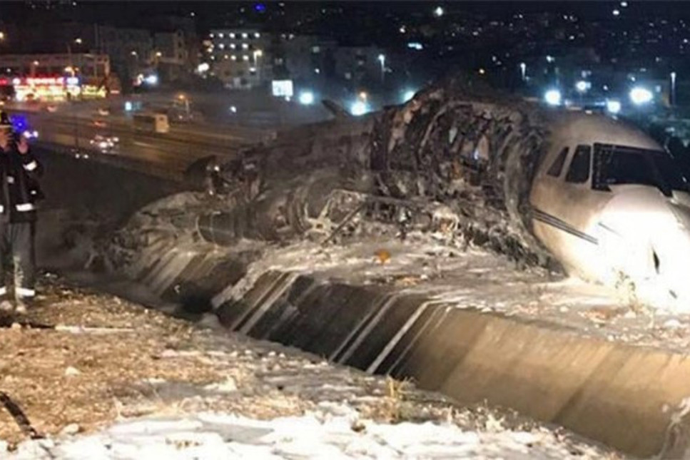 Atatürk Havalimanı’nda özel jet düştü! Yaralılar var