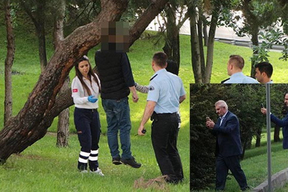 Beyoğlu'da ağaca asılı ceset bulundu, vatandaş fotoğraf çekmek için yarıştı