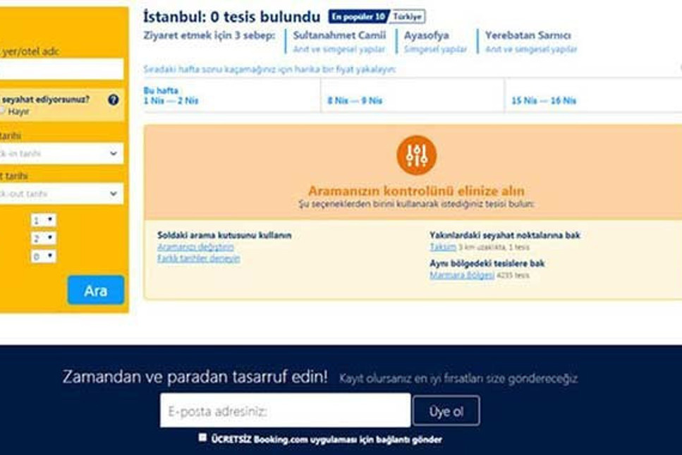 Booking.com yasağı resmen başladı: Türkiye ulaşılamıyor..
