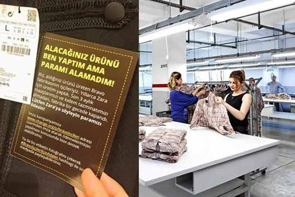 Bravo Hazır Giyim işçilerinden Zara'da etiketli protesto
