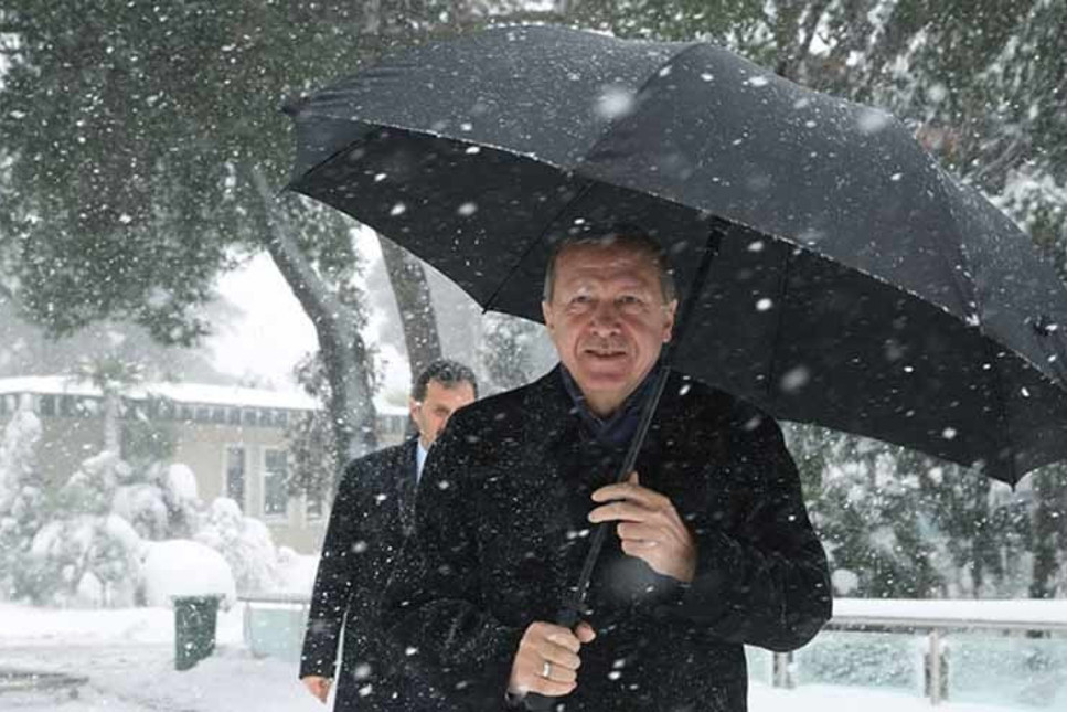 Cumhurbaşkanı Erdoğan'dan kar hatırası