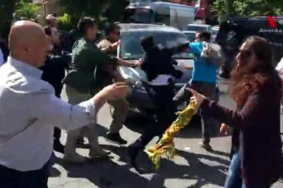 ABD'de büyükelçilik önündeki kavgayla ilgili olarak 2 Türk tutuklandı