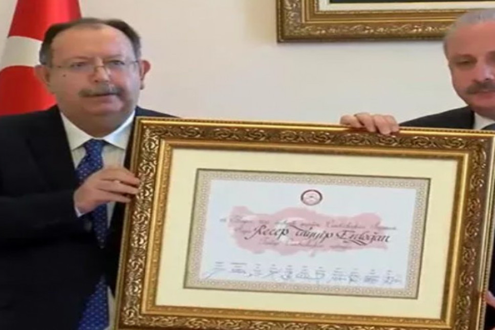 Cumhurbaşkanı Erdoğan'ın mazbatası teslim edildi