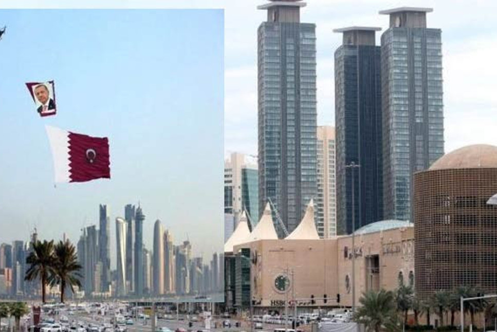 Cumhurbaşkanı Erdoğan’ın posterleri Doha’da helikopter ile dolaştırıldı