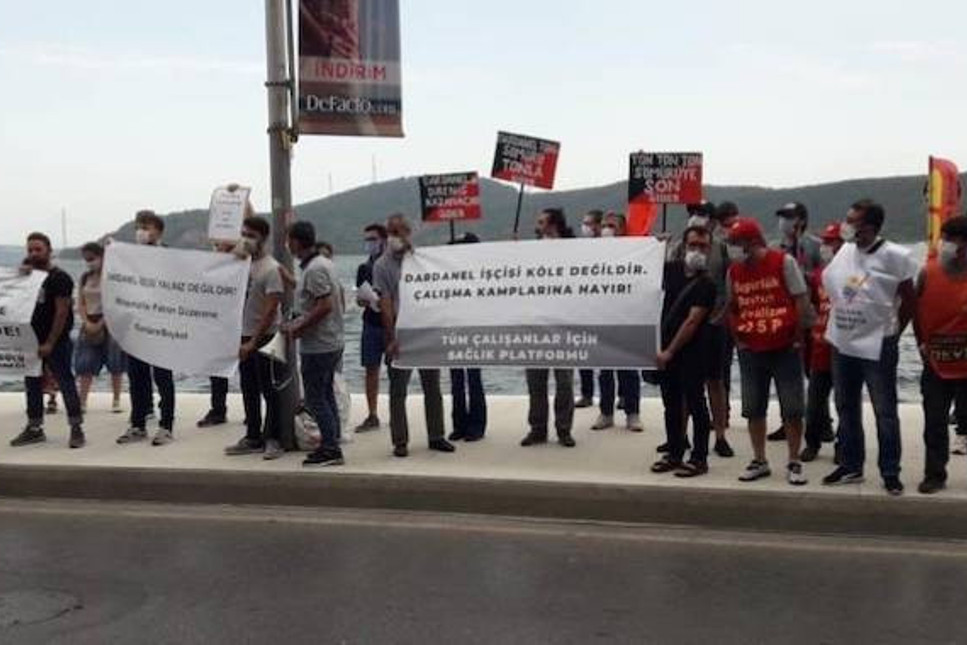 Dardanel işçileri için dayanışma eylemi: Bu çalışma kampındaki arkadaşlarımız eve gönderilip, tedavi edilene kadar Dardanel'i boykot etmeye çağırıyoruz