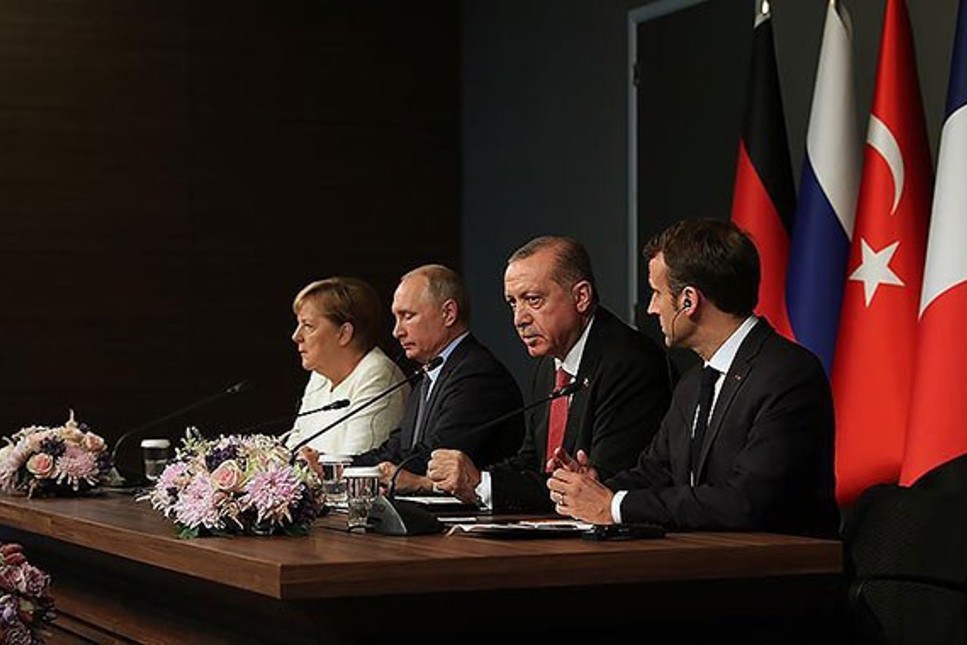 Erdoğan, Putin, Merkel ve Macron'dan ortak açıklama: Akan kan durmalı