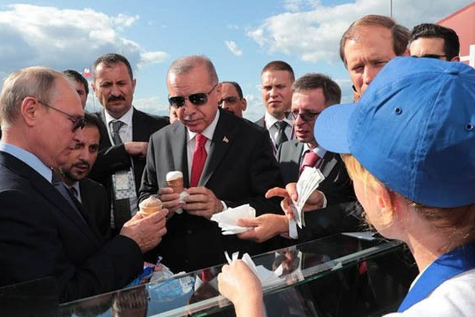Erdoğan, Putin'e dondurma ısmarlattı: Benim parayı da veriyorsun değil mi