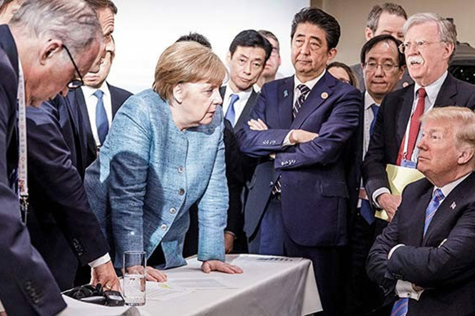 G7 zirvesine damga vuran fotoğraf! Trump: İkiyüzlü ve zayıf
