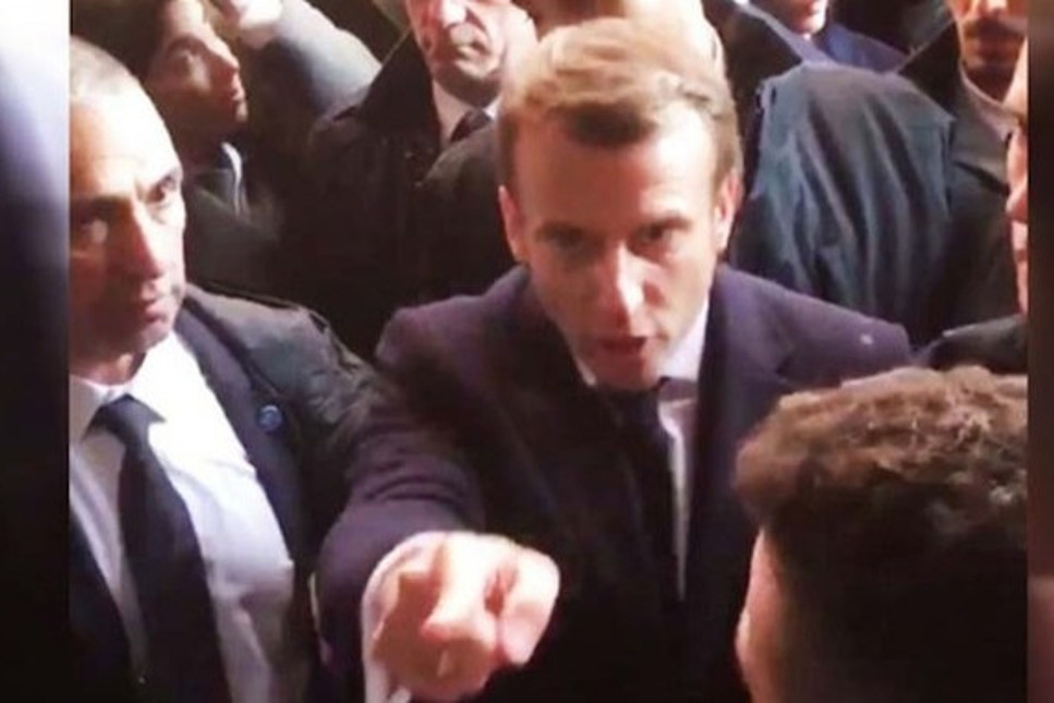 Macron, Kudüs'te İsrail polisi ile tartıştı: Çık dışarı!