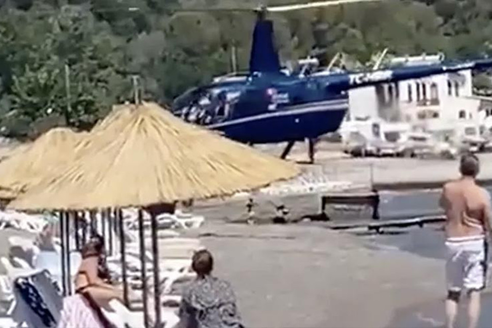 Marmaris'te halk plajına inen helikopterle ilgili yeni gelişme!