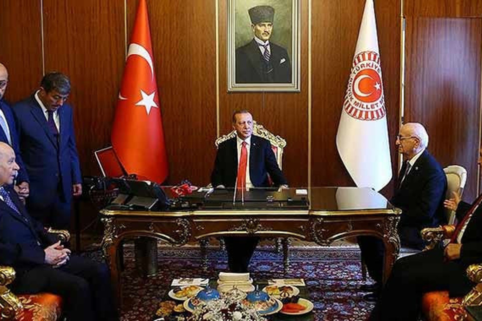 Meclis'te sürpriz zirve: Erdoğan, Yıldırım, Bahçeli ve Kahraman görüştü