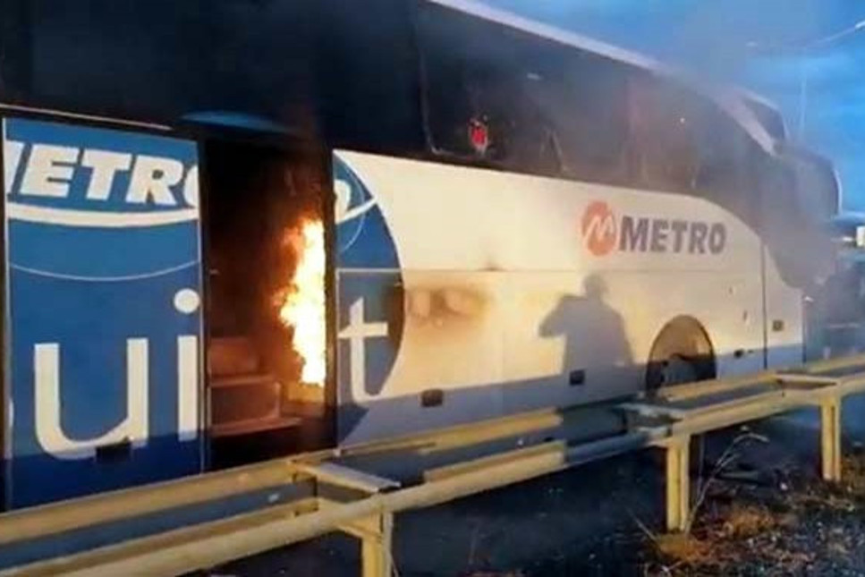 Metro Turizm otobüsünde korkutan yangın