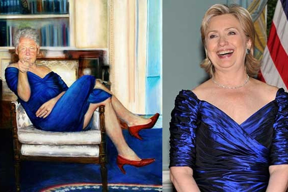 Milyarder iş adamının evinden kadın elbiseli Bill Clinton tablosu çıktı