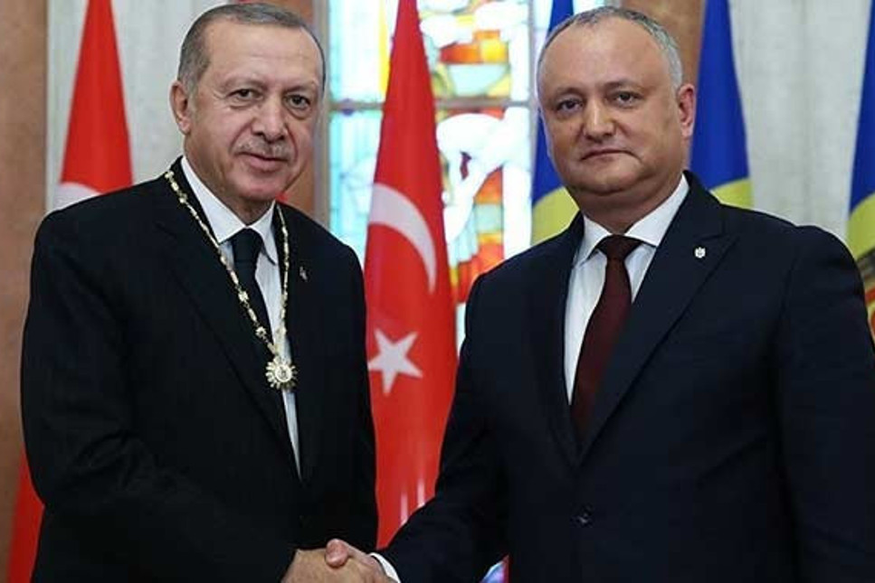 Moldova lideri Dodon’dan Erdoğan’a Cumhuriyet Nişanı