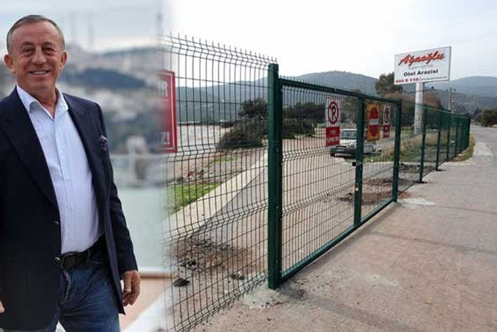 Müteahhit Ali Ağaoğlu, Bodrum'da halk plajına çit çekti....