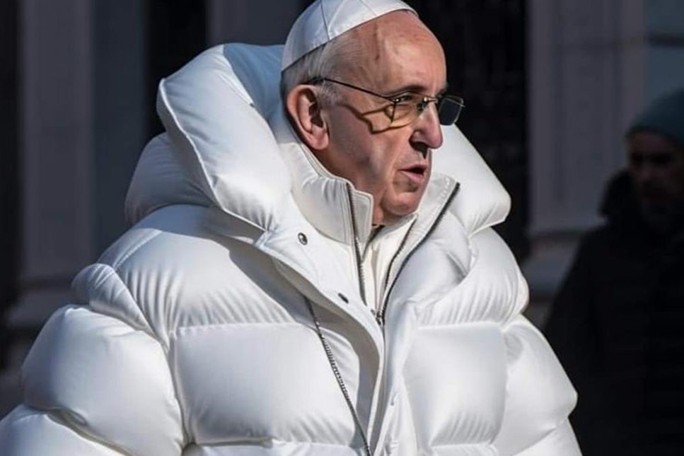 Papa'nın beyaz montlu fotoğrafı yapay zeka ürünü çıktı