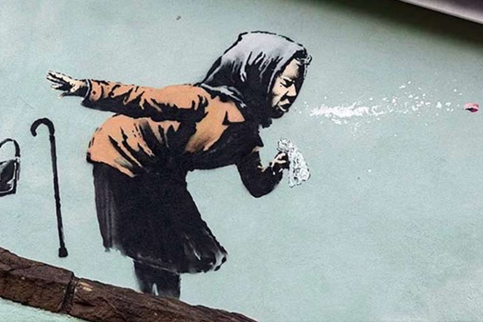 Sokak sanatçısı Banksy’nin son eseri: Hapşırık
