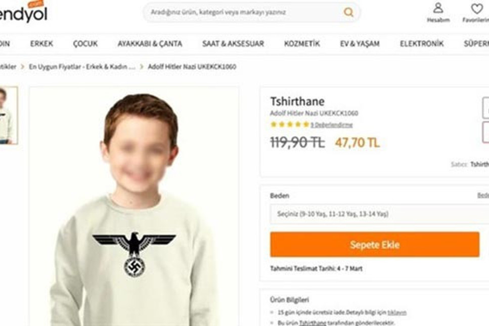 Trendyol'dan çocuklara Nazi tişörtü skandalı!