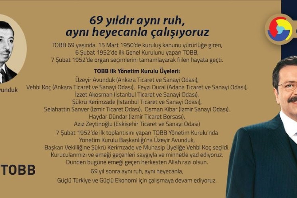 Türkiye Odalar ve Borsalar Birliği 69 yaşında!